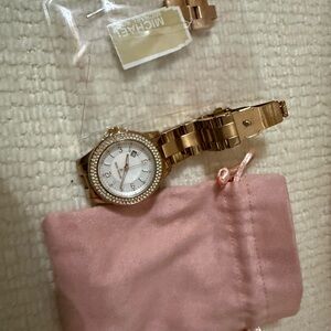 Michael Kors Rose Gold-Tone Women's Watch with Crystal Accents Date Indicator